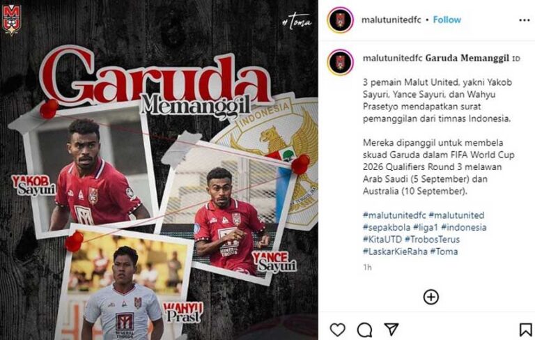 3 Pemain Malut United Dipanggil ke Timnas Indonesia, Ada Pengganti Elkan Baggott dan Jordi Amat