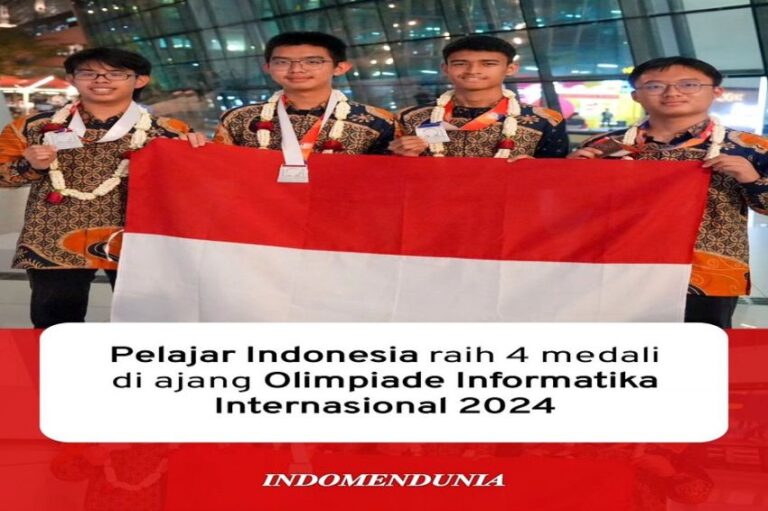 Empat Pelajar Indonesia Boyong 4 Medali di Olimpiade Informatika Dunia Ke-36