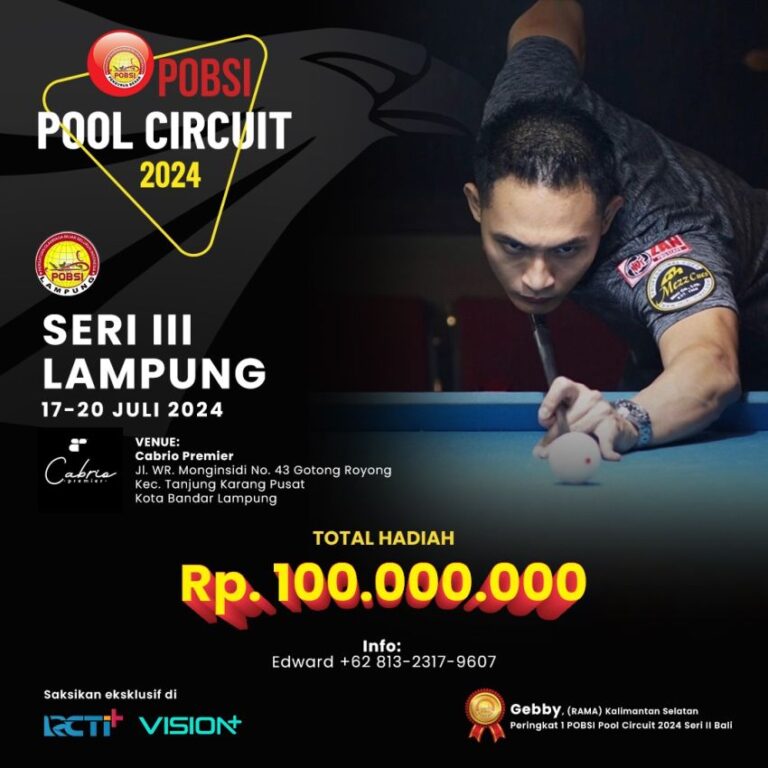 Lampung Jadi Tuan Rumah Seri Ketiga POBSI Pool Circuit 2024