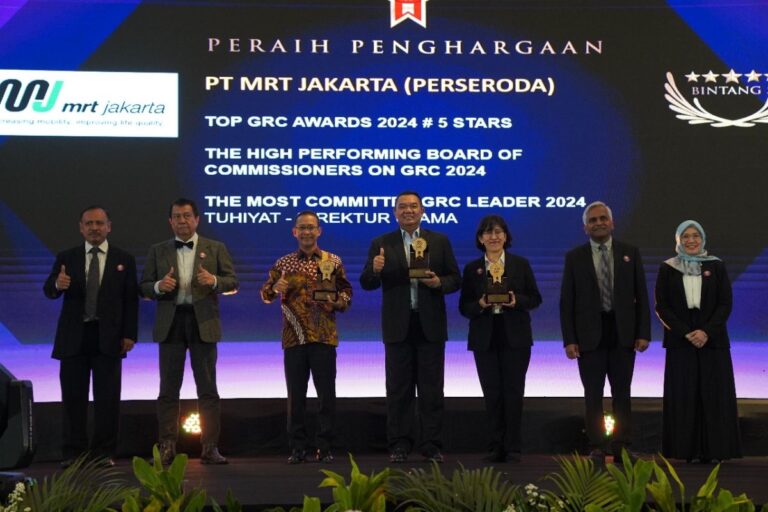 PT MRT Jakarta raih tiga penghargaan di TOP GRC Awards 2024