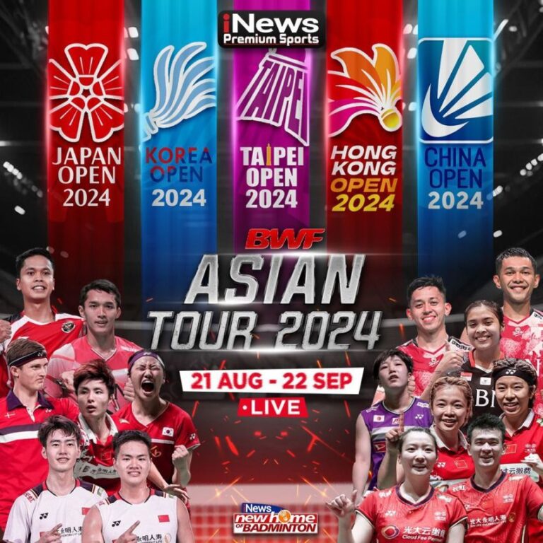 Saksikan BWF Asian Tour 2024, 21 Agustus – 22 September 2024, Hanya di iNews!