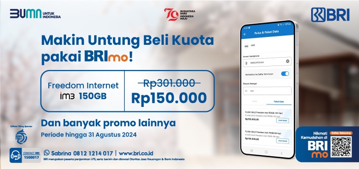 Ayo Beli Pulsa/Paket Data lewat Mobile Banking BRImo, Dapatkan Promo Seru Akhir Bulan!