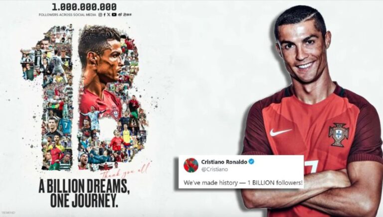 Cristiano Ronaldo, Manusia Pertama yang Mencapai 1 Miliar Followers di Media Sosial