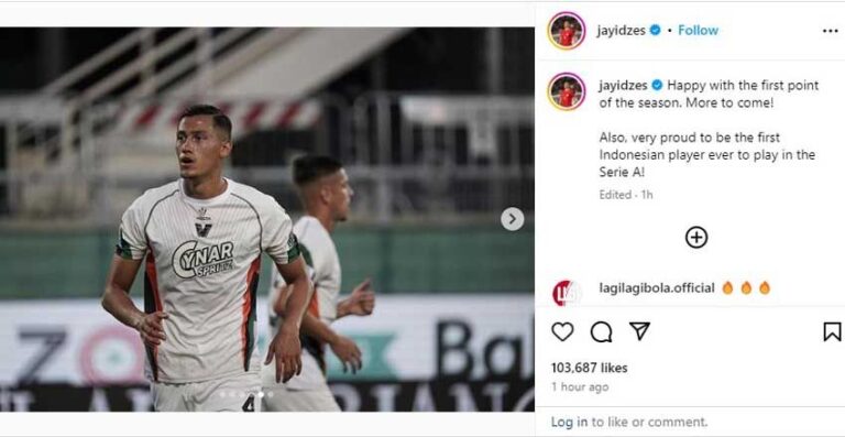 Jay Idzes Bangga Jadi Pemain Pertama Indonesia yang Tampil di Serie A