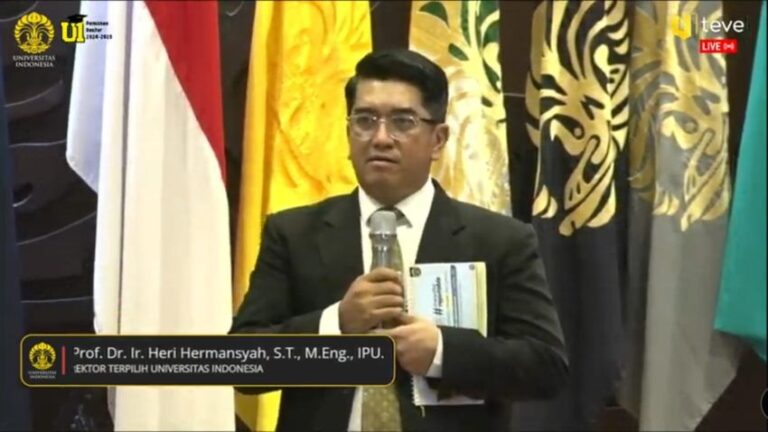 Prof Heri Hermansyah Dilantik sebagai Rektor UI pada 4 Desember 2024