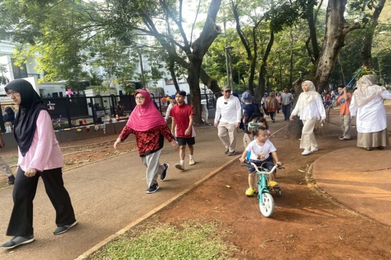 Serunya Cawagub Suswono Main Bareng Cucu di Tebet Eco Park