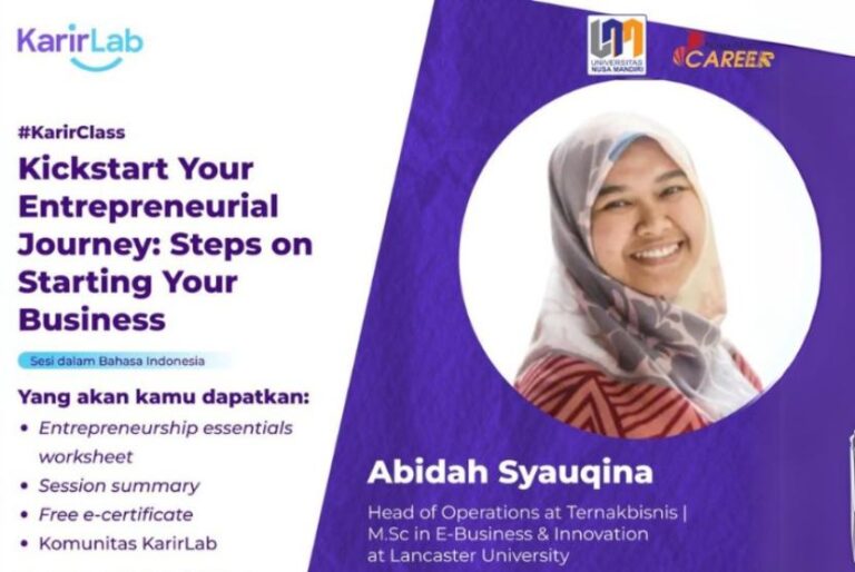 Yuk Belajar Entrepreneur, Acaranya Online dari Nusa Mandiri Career Center